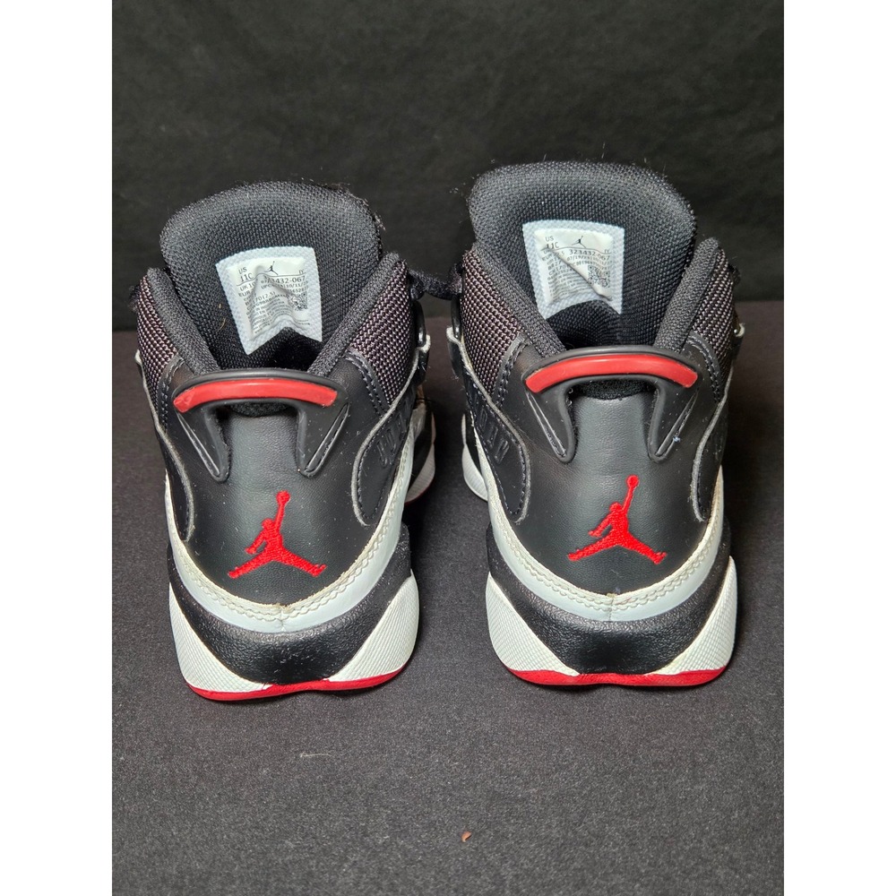 Air Jordan 6 Rings Retro Basketball Shoes Black White Kid's‎ Size 11C - Picture 6 of 10